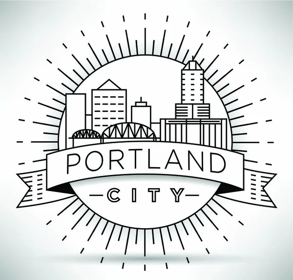 Orizzonte della città lineare di Portland — Vettoriale Stock
