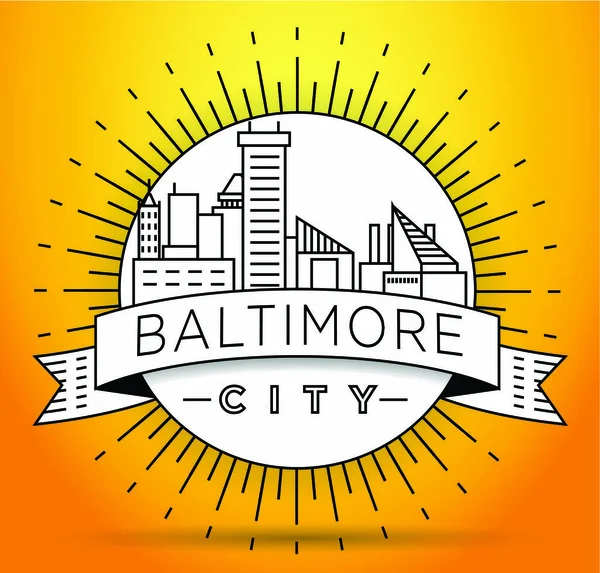 Baltimore lineáris City Skyline — Stock Vector