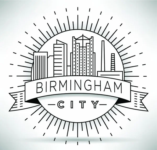 De Skyline van de lineaire stad van Birmingham — Stockvector