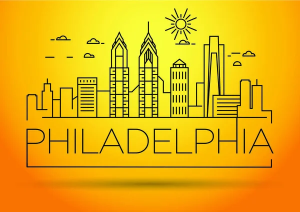 De Skyline van de lineaire stad van Philadelphia — Stockvector