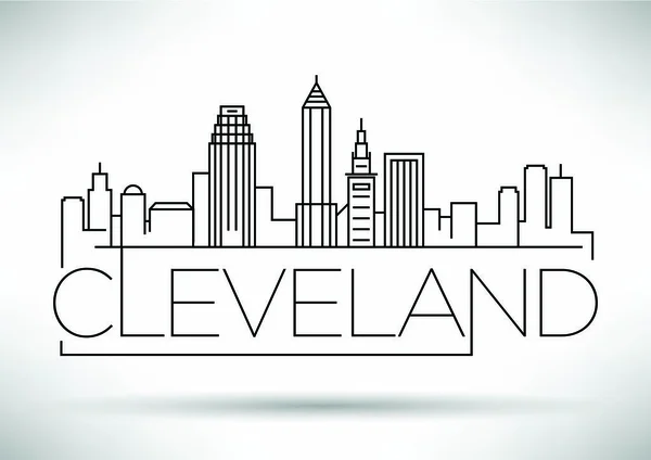 Cleveland lineare Stadtsilhouette — Stockvektor