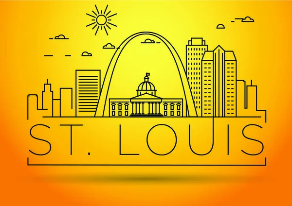 Saint Louis Linear City Skyline — Vetor de Stock