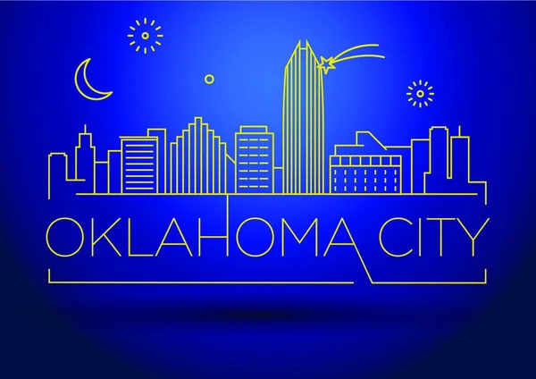 Oklahoma Linear City Skyline — Archivo Imágenes Vectoriales