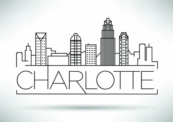 Charlotte lineární městské panorama — Stockový vektor
