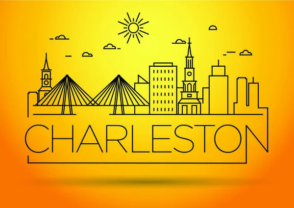 Charleston Linear City Skyline — Archivo Imágenes Vectoriales