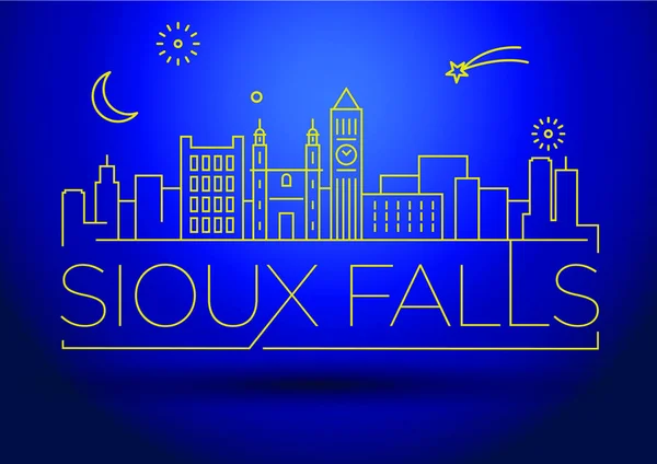 Ville linéaire de Sioux Falls Skyline — Image vectorielle