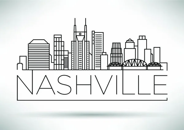 Skyline della città lineare di Nashville — Vettoriale Stock