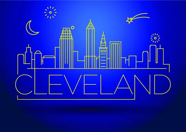 Cleveland doğrusal şehir manzarası — Stok Vektör