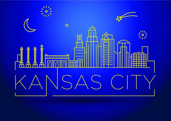 Skyline de la ville linéaire du Kansas — Image vectorielle