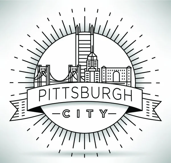 Pittsburgh Linear City Skyline — Archivo Imágenes Vectoriales