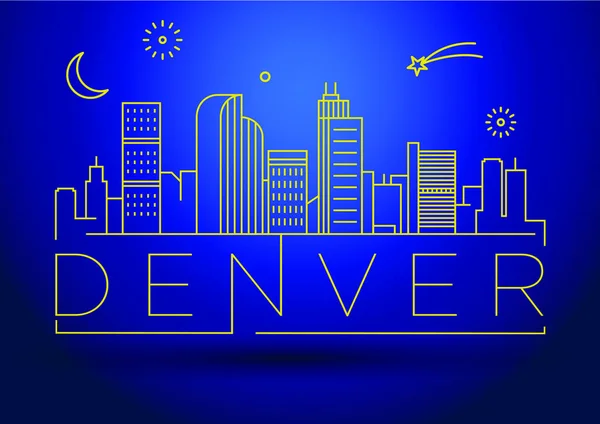 Ville linéaire de Denver Skyline — Image vectorielle