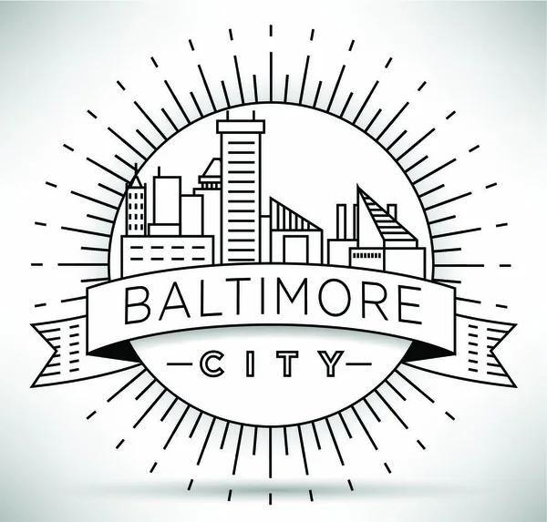 Baltimore linjär stadssilhuetten — Stock vektor