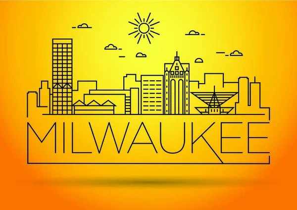 Milwaukee Linear City Skyline —  Vetores de Stock