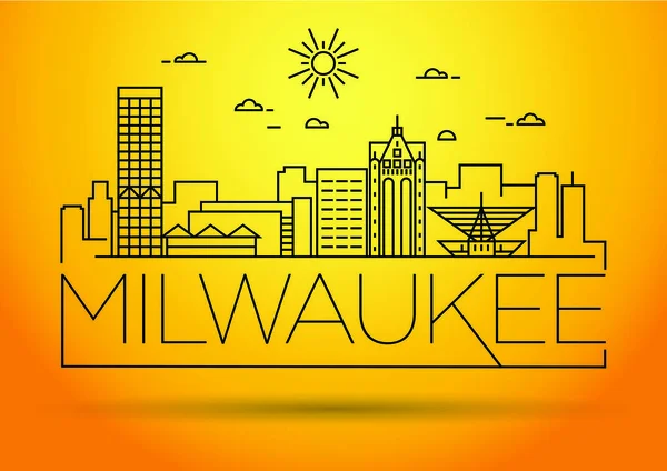 Orizzonte della città lineare di Milwaukee — Vettoriale Stock