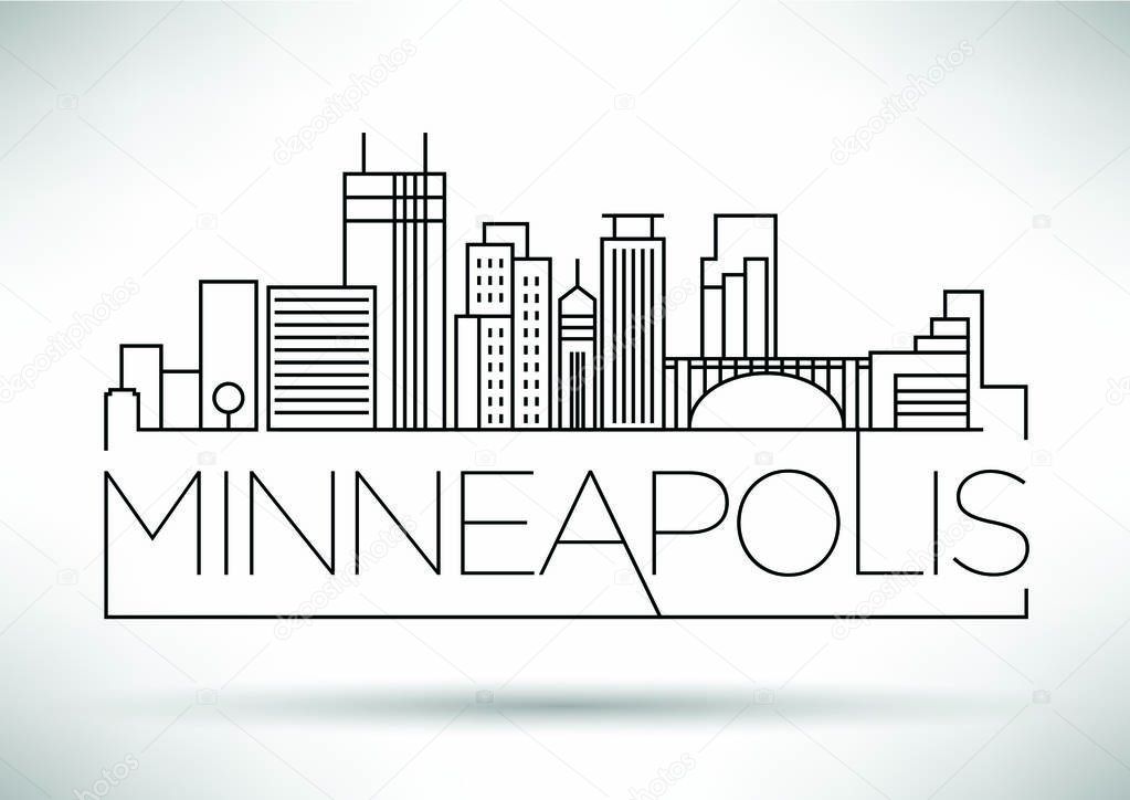 Minneapolis Linear City Skyline 