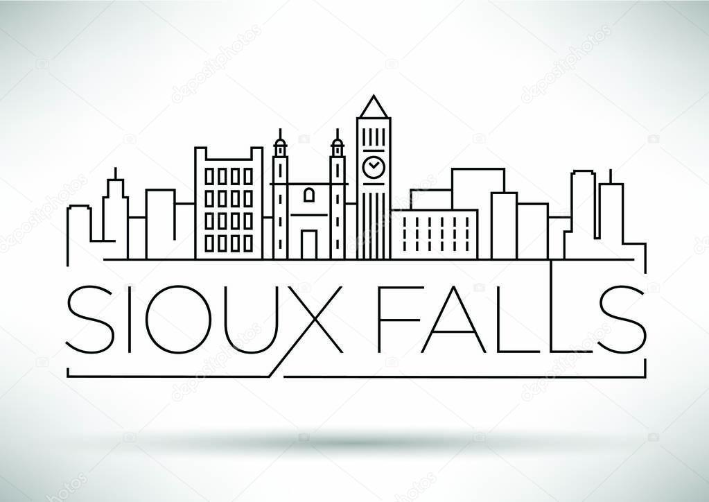 Sioux Falls Linear City Skyline 
