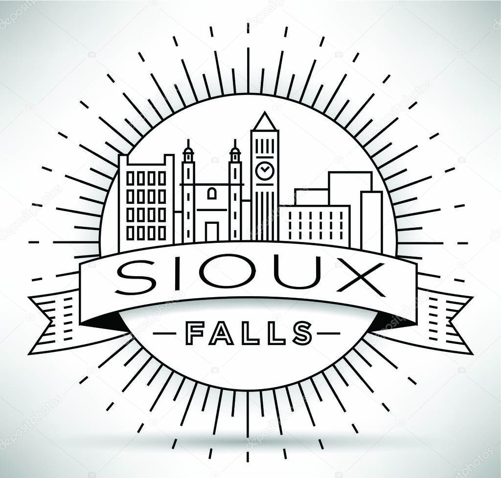 Sioux Falls Linear City Skyline 