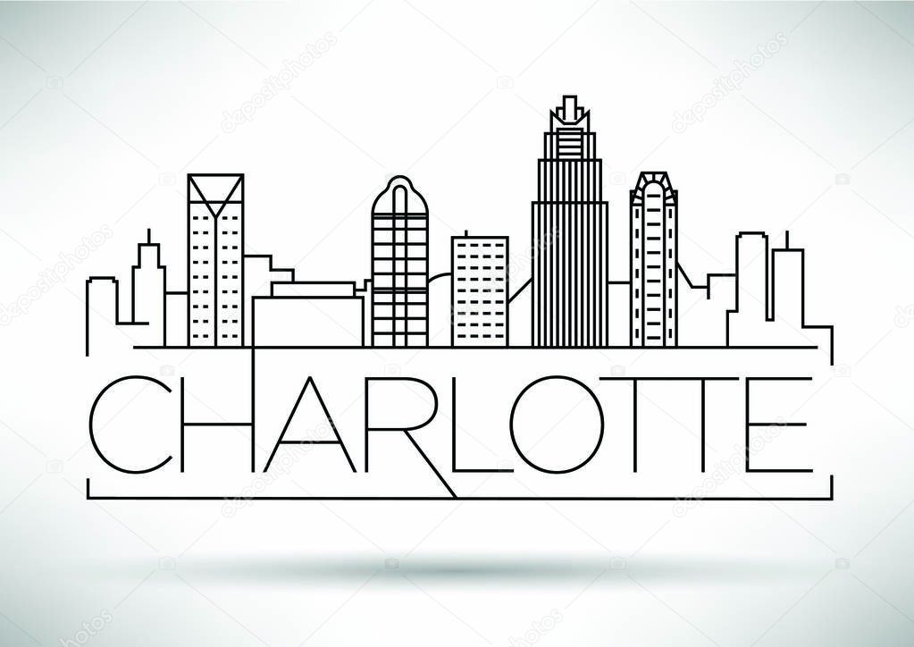 Charlotte Linear City Skyline 