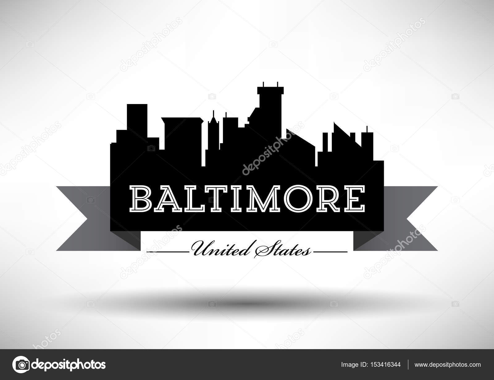 Baltimore City Skyline — Stock Vector © kursatunsal #153416344