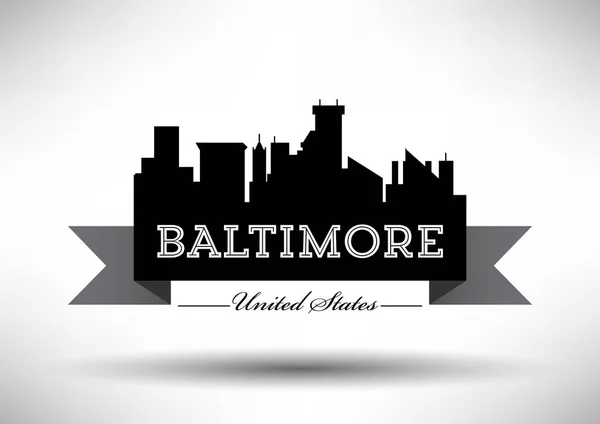 Ciudad de Baltimore Skyline — Archivo Imágenes Vectoriales