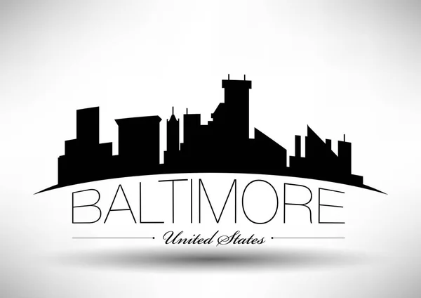 Ciudad de Baltimore Skyline — Archivo Imágenes Vectoriales
