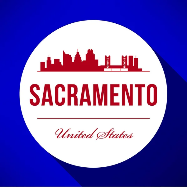 Skyline de la ciudad de Sacramento — Vector de stock