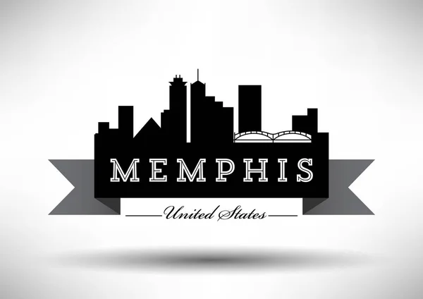 Skyline von Memphis — Stockvektor
