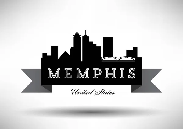 Memphis skyline da cidade — Vetor de Stock