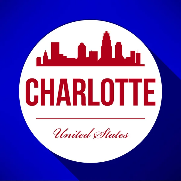 Charlotte skyline cidade —  Vetores de Stock