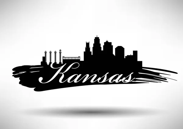 Ciudad de Kansas skyline — Archivo Imágenes Vectoriales