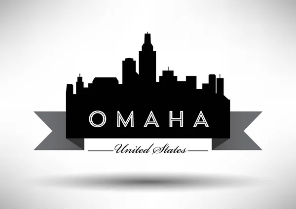 Linha do horizonte da cidade de Omaha — Vetor de Stock
