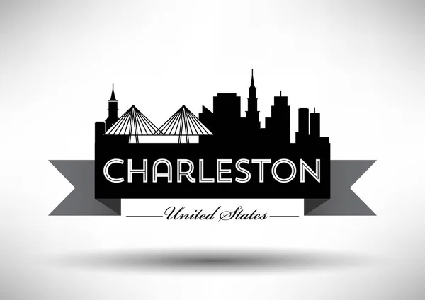 Toits de la ville de Charleston — Image vectorielle