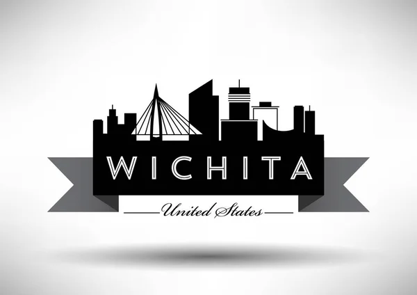 Cidade de Wichita Skyline — Vetor de Stock