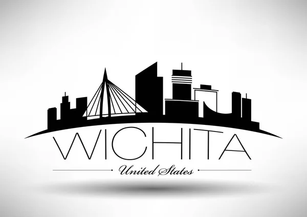 Cidade de Wichita Skyline — Vetor de Stock