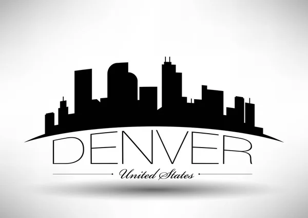 Ciudad de Denver Skyline — Vector de stock