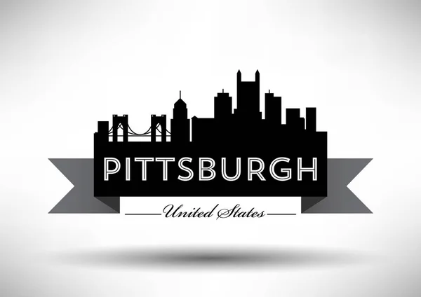 Skyline della città Pittsburgh — Vettoriale Stock