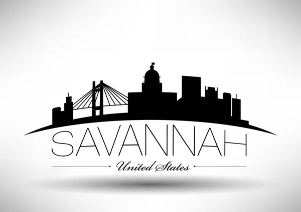 Ορίζοντα της πόλης Σαβάννα — Διανυσματικό Αρχείο