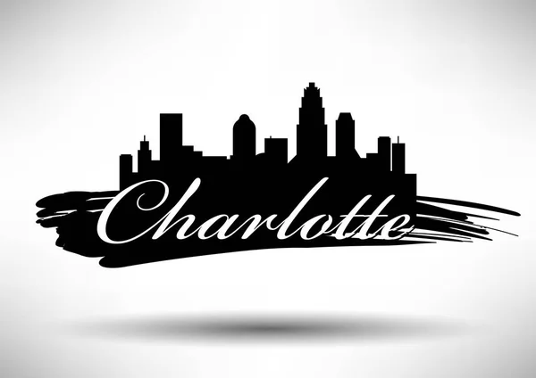 Charlotte skyline cidade —  Vetores de Stock