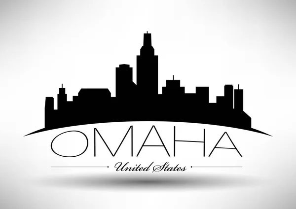 Skyline di Omaha City — Vettoriale Stock