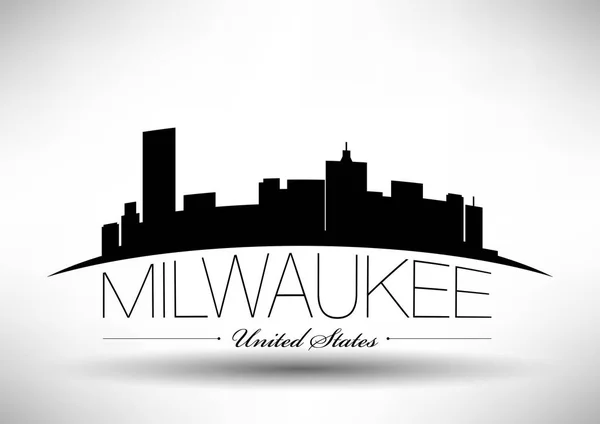 Design of Milwaukee City Skyline — Stock Vector