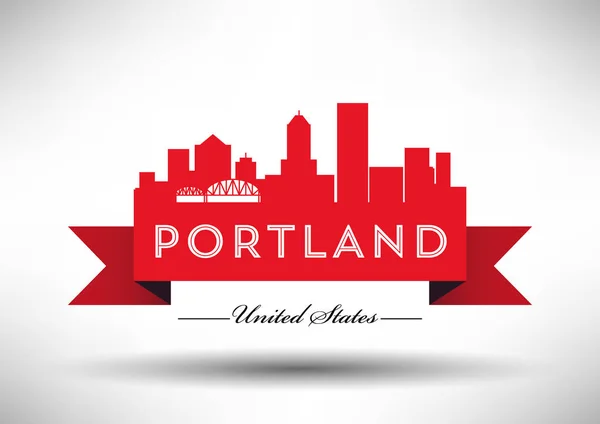 Ciudad de Portland skyline — Archivo Imágenes Vectoriales