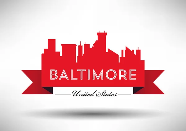 Skyline cidade baltimore —  Vetores de Stock