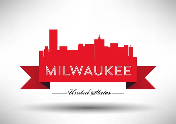 Progettazione di Milwaukee City Skyline — Vettoriale Stock