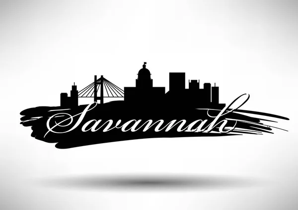 Savannah City Skyline — Stock Vector