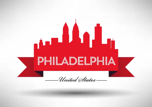 Philadelphia city skyline — Vettoriale Stock