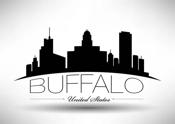 Skyline della città di Buffalo — Vettoriale Stock