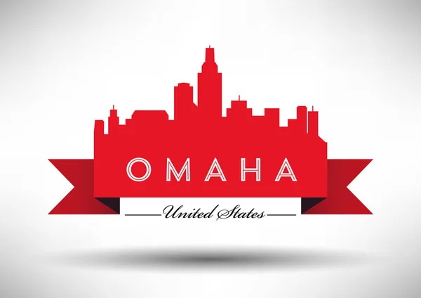 Linha do horizonte da cidade de Omaha — Vetor de Stock