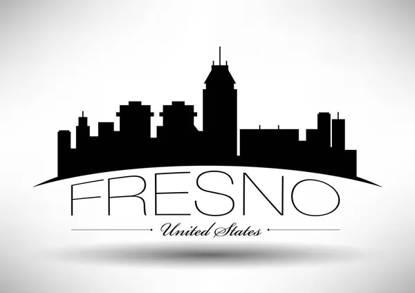 Fresno Cidade Skyline — Vetor de Stock