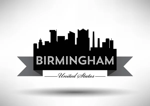 Horizonte de la ciudad de Birmingham — Vector de stock