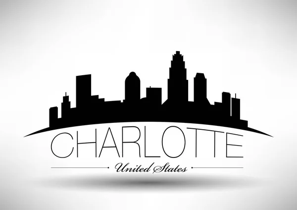 Στον ορίζοντα της πόλης Charlotte — Διανυσματικό Αρχείο